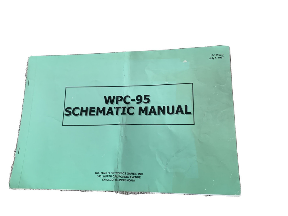 Original WPC 16-10159.3 Schematics Williams pinball arcade game manual