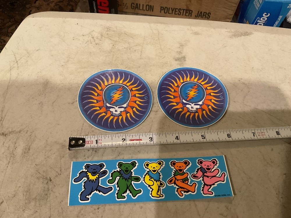 5 STICKER DECALS GRATEFUL DEAD RAINBOW DANCING SKELETON LOGO & MORE