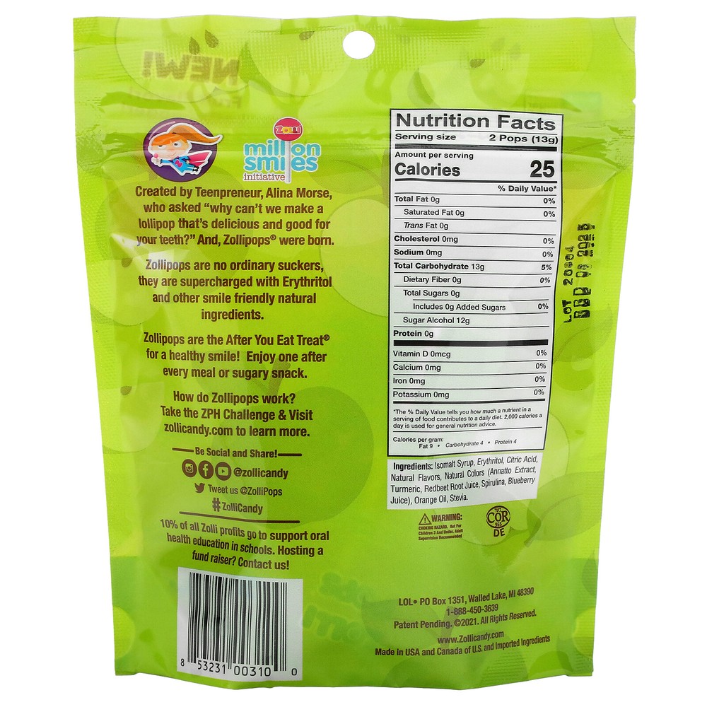 The Clean Teeth Pops, Green Apple, 3.1 oz