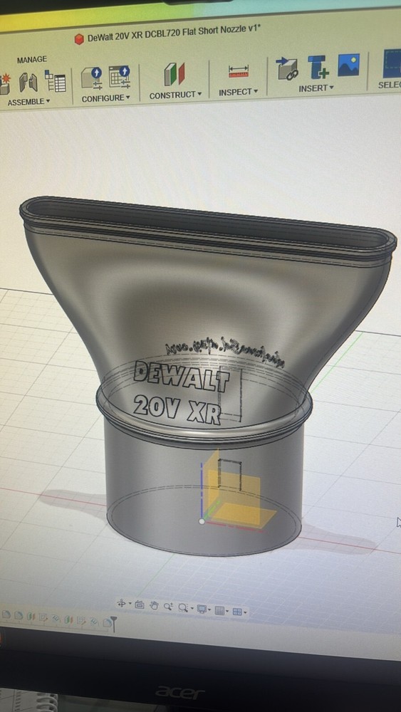 Compact Short Nozzle For DeWalt 20V DCBL720 Leaf Blower