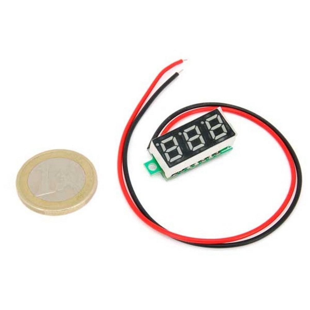 Mini Light Display Voltmeter BLUE Measures 2.5-30V 2 Wire