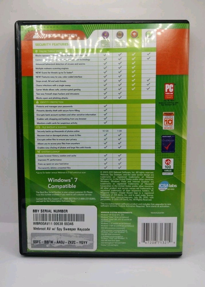 Webroot Antivirus with Spy Sweeper Personal Edition