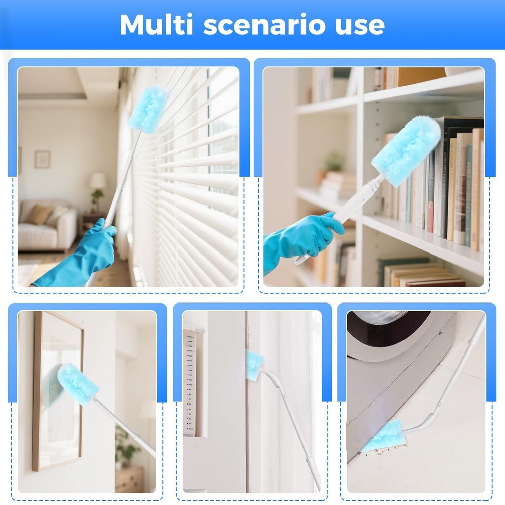 2 Replacement Handles Compatible with Swiffer Duster Refill, Long Extended Ha...