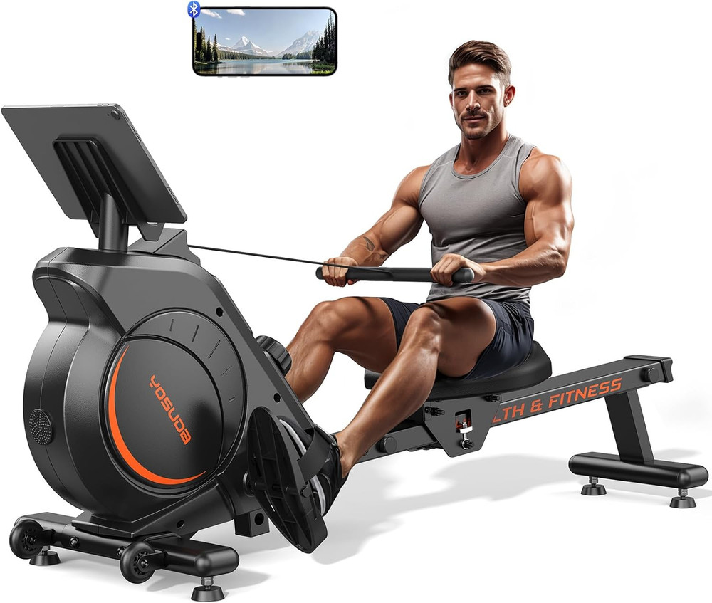 Magnetic/Water Rowing Machine for Home - Rower Machine Use with Bluetooth, App S