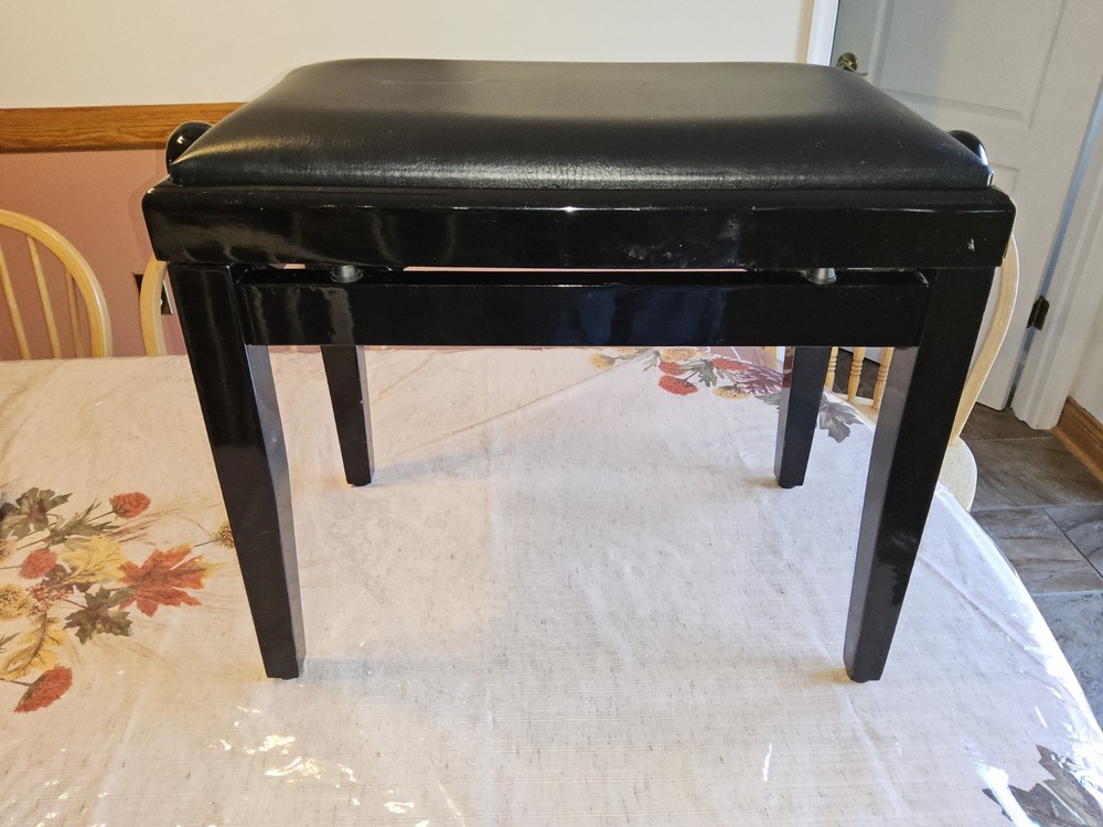 Piano Bench - Adjustable Height - High Gloss Black