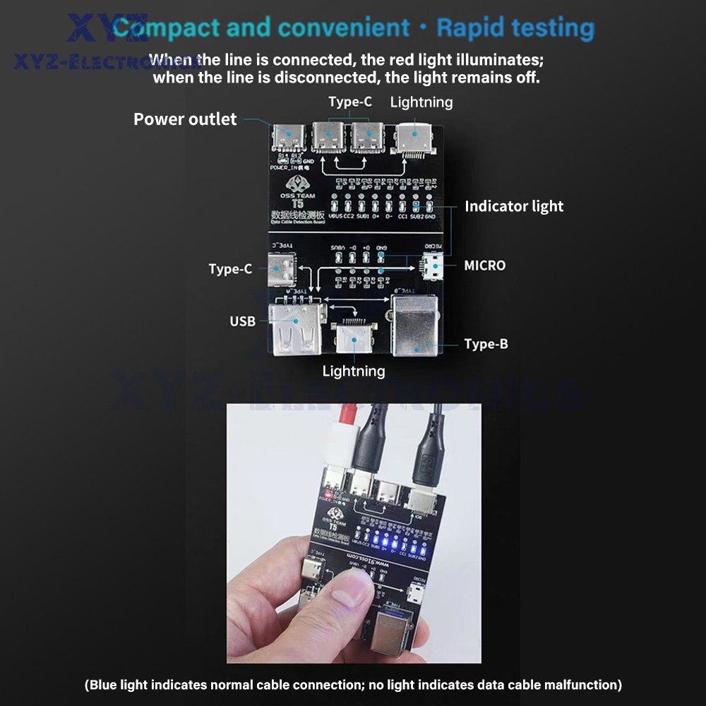 T5 Multifunctional Interface Cable Detection Module Data Cable Abnormal Testing