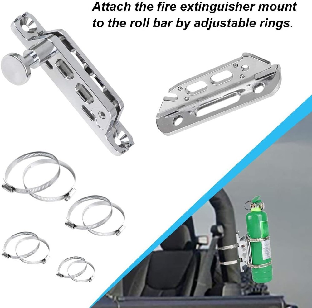 Chrome Quick Release Fire Extinguisher Mount Roll Bar Extinguisher Mounting Bra