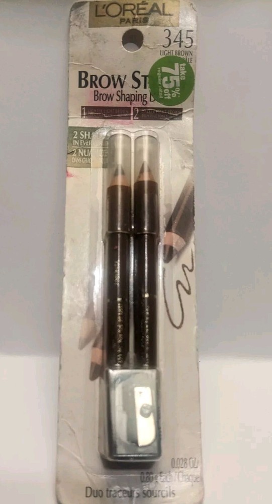 LOREAL BROW STYLIST 345 LIGHT BROWN 0.028OZ EA NIP