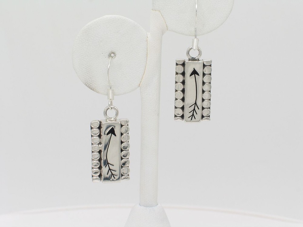 Native American Navajo Handmade Sterling Silver Dangle Earrings