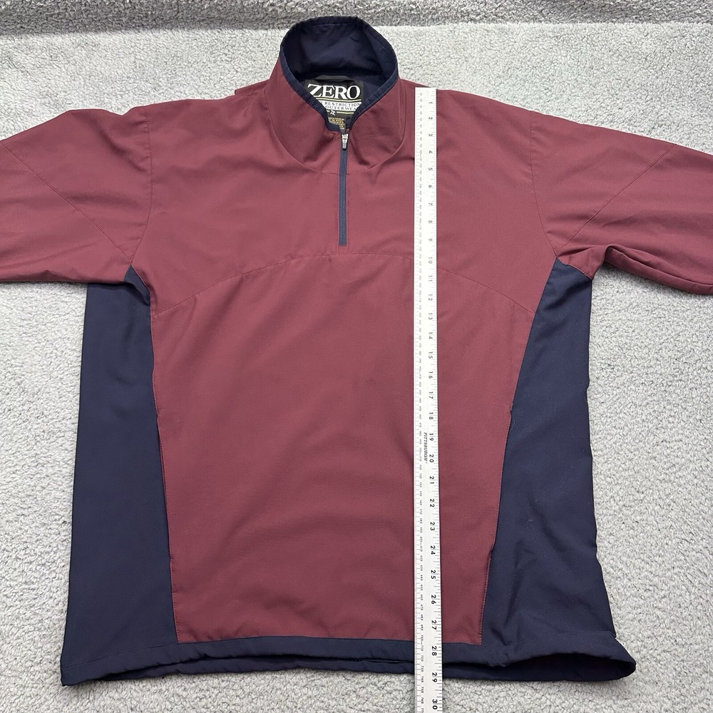 Zero Restriction Golf Outerwear Mens Size Large Red L/S G01W012 1/4 Zip Pullover