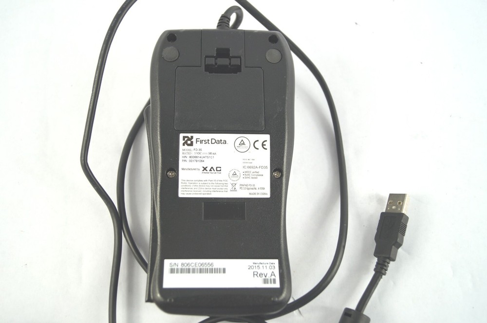 First Data FD-35 Credit Card Payment Terminal Comes From a WORKING System B321