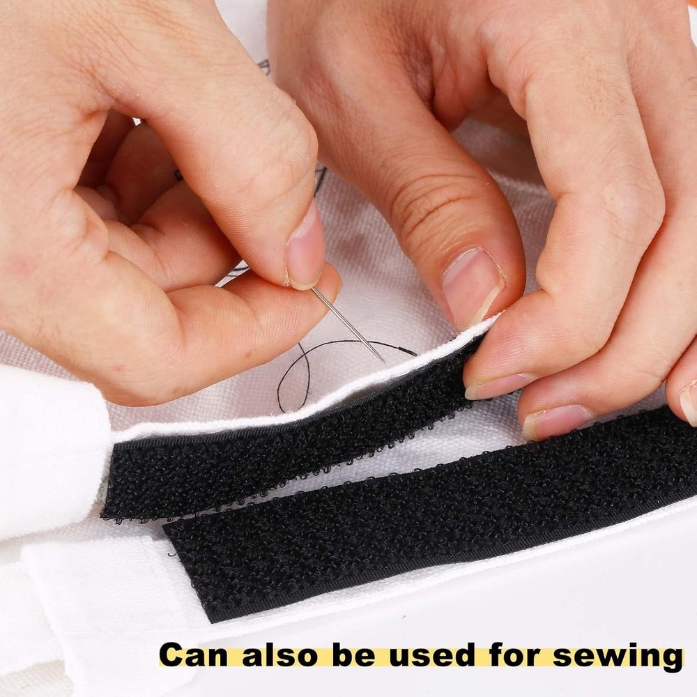 Durable Black Hook and Loop Straps - Adjustable & Reusable Cable Ties 50 Count