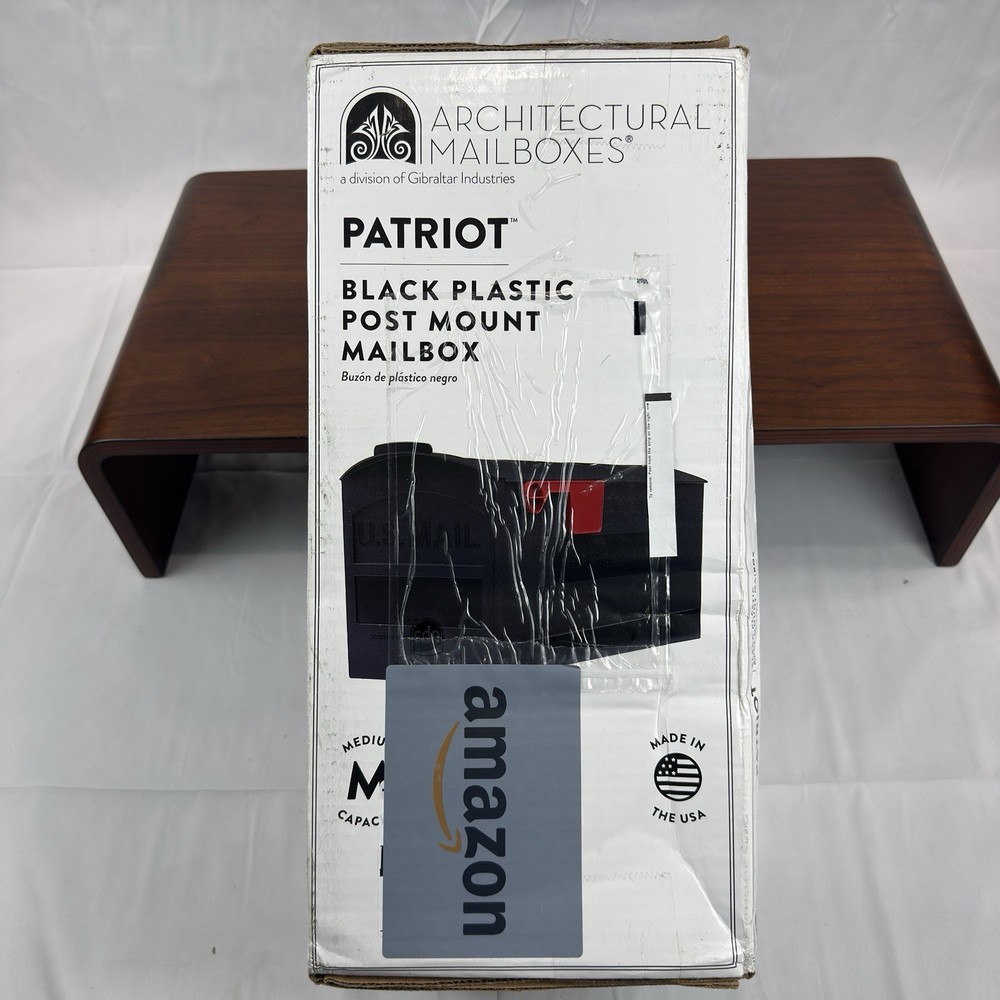 Architectural Mailbox Patriot Large Capacity Plastic Post Mount Mailbox - Black