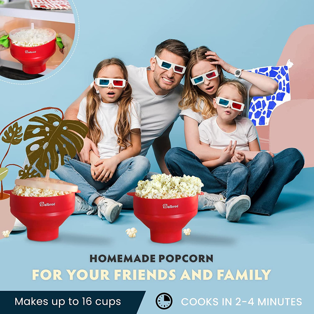 The Original Collapsible Silicone Microwave Popcorn Popper Maker Machine, Micro