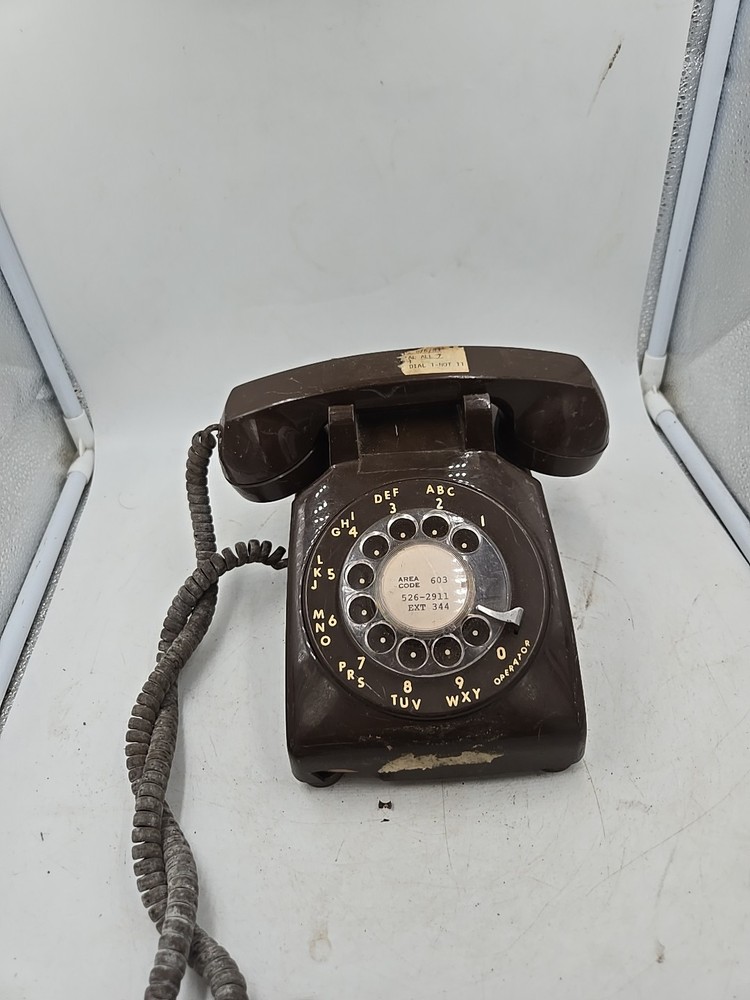 Vintage Brown ROTARY PHONE from BELL 603 Area Code