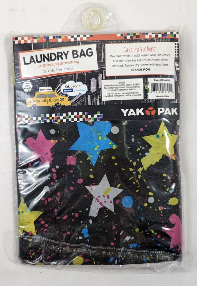 YakPak Laundry Bag with Locking Drawstring 2011 Star NIP