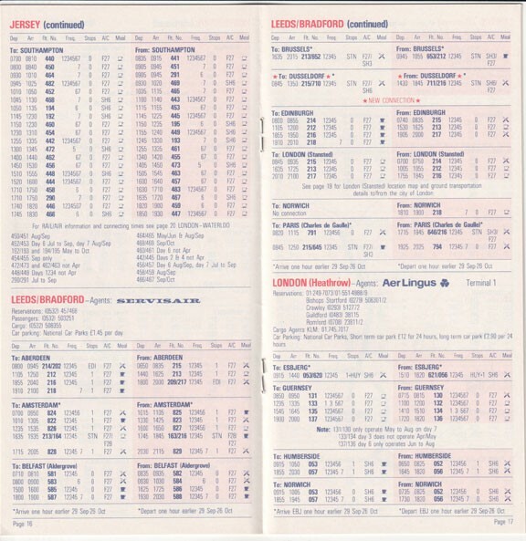 AirUK timetable 1985/03/31
