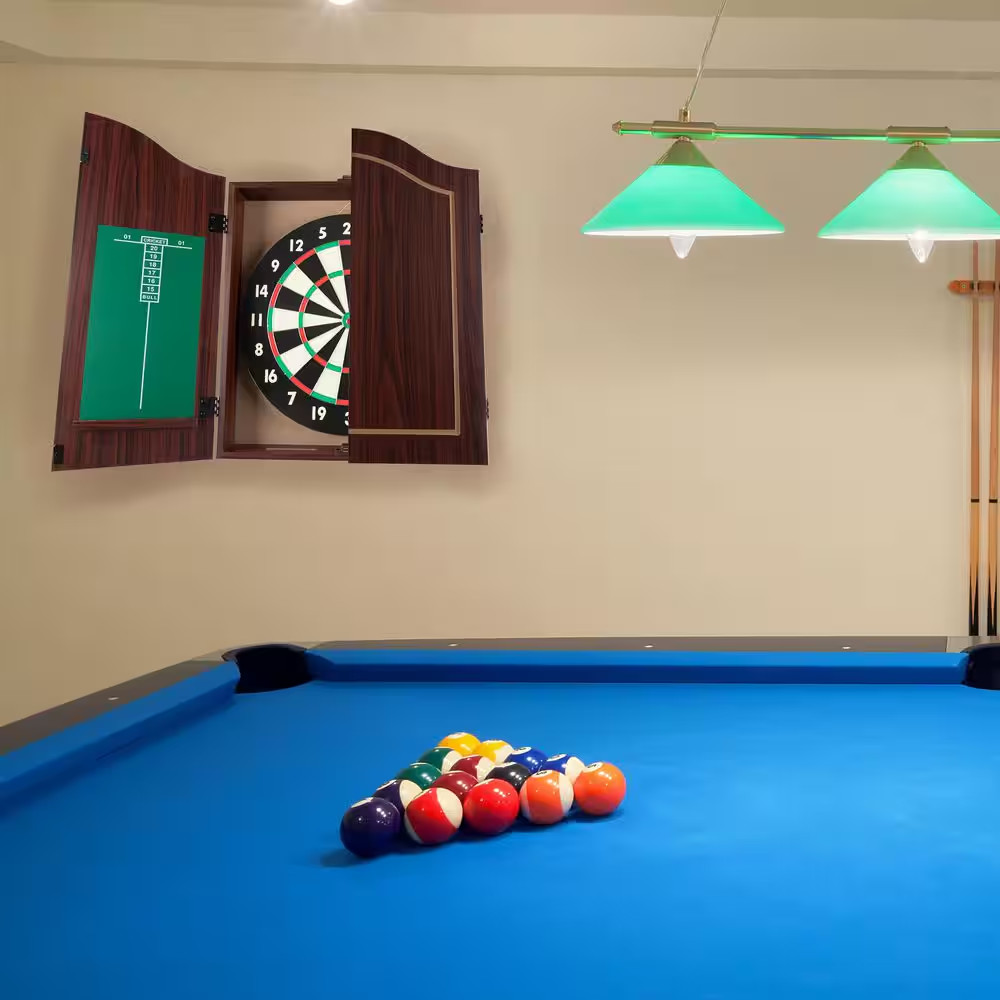 Dart Board Cabinet Set in Walnut