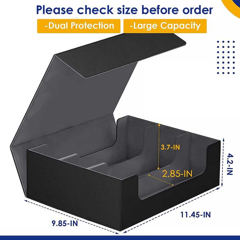 Card Storage Box for 1800+ PU Leather Storage Box Case