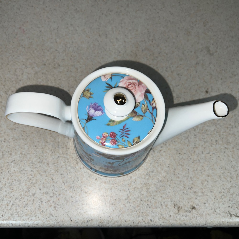 Grace Teaware Floral Mist Blue Teapot