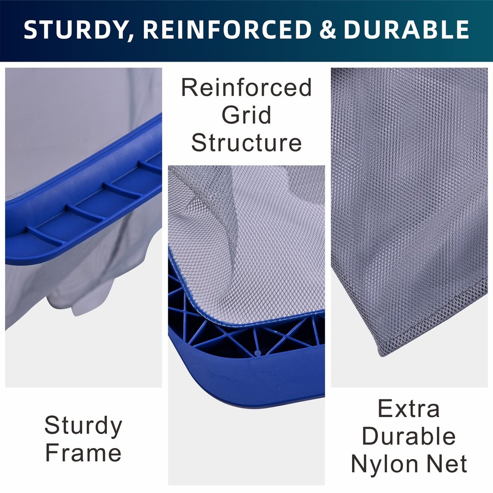 Skimmer Net Larger Capacity Deep Net Sturdy Frame Easy Scoop Edges