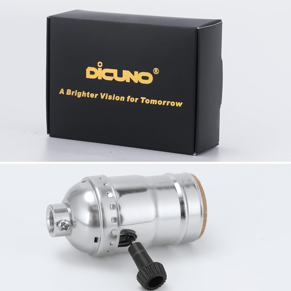 Listed 3-Way Lamp Socket Replacement, E26 Standard Threaded Base Light Socket...