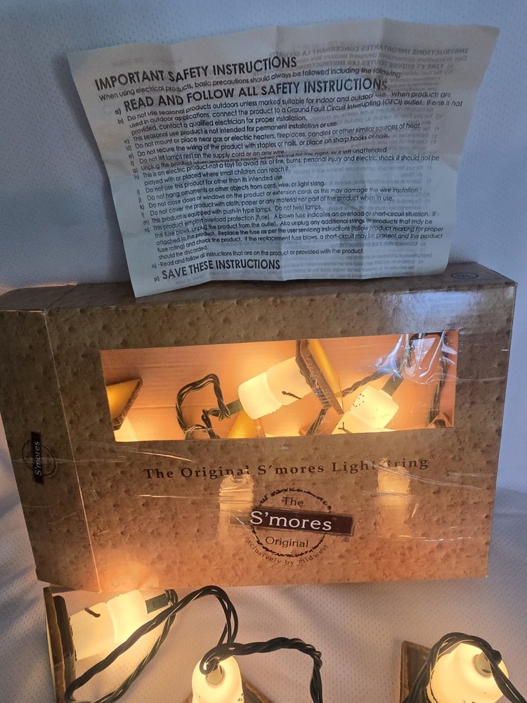 Midwest Original S’MORES 10 Lightstring Plastic Camping Snowman Lights Works