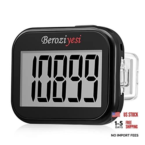 3D Pedometer for Walking, Simple Step Counter for Walking with Removable black