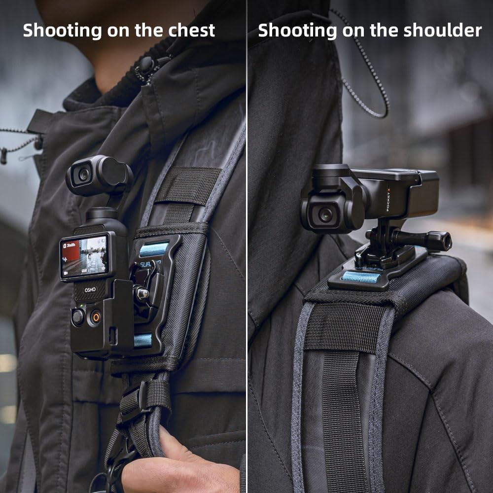 SUREWO Osmo Pocket 3 Backpack Mount,Bag Belt Shoulder Strap For 3