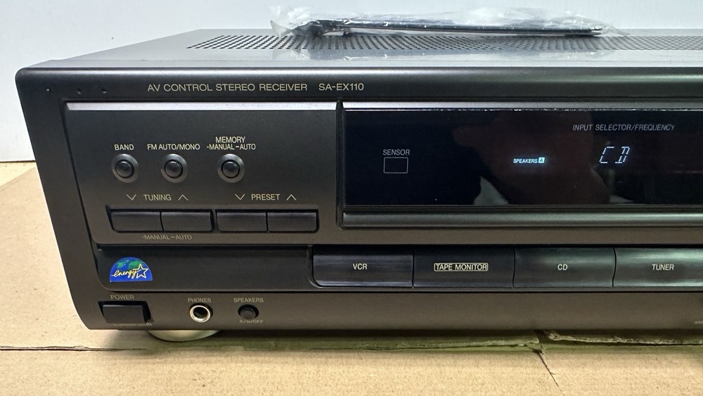 Technics SA-EX110 2 Ch Receiver AM FM Stereo System Phono Input Remote Bundle