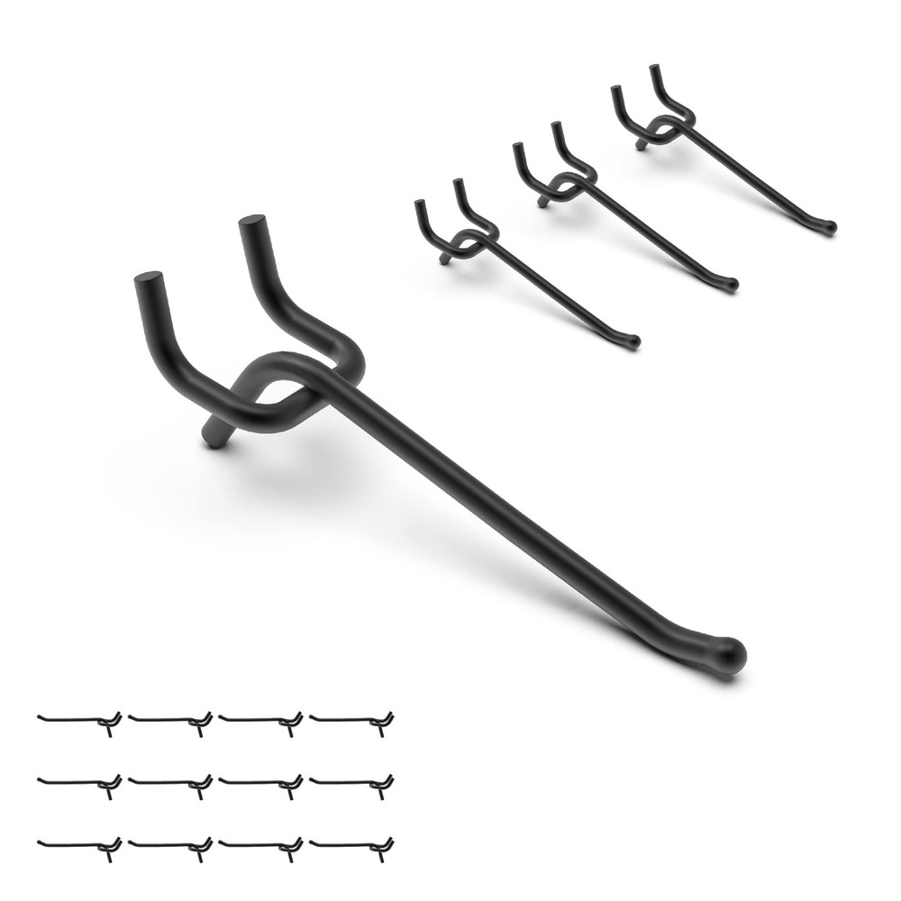 Black Pegboard Hooks 4 Inch 25 PC Heavy Duty Pegboard Hooks for 1/4 Peg