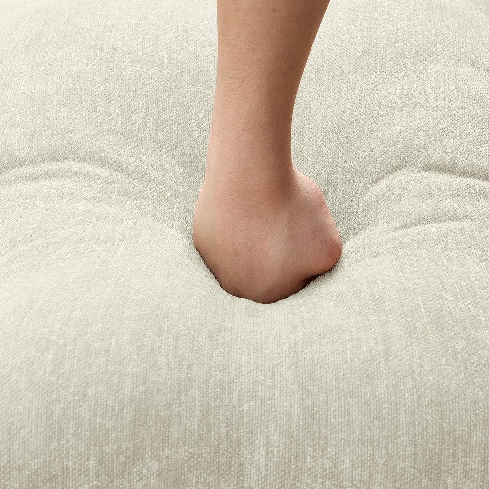 Comfy Modular Sectional Sofa U-Shape w/ Ottoman & Removable Skirts, Beige