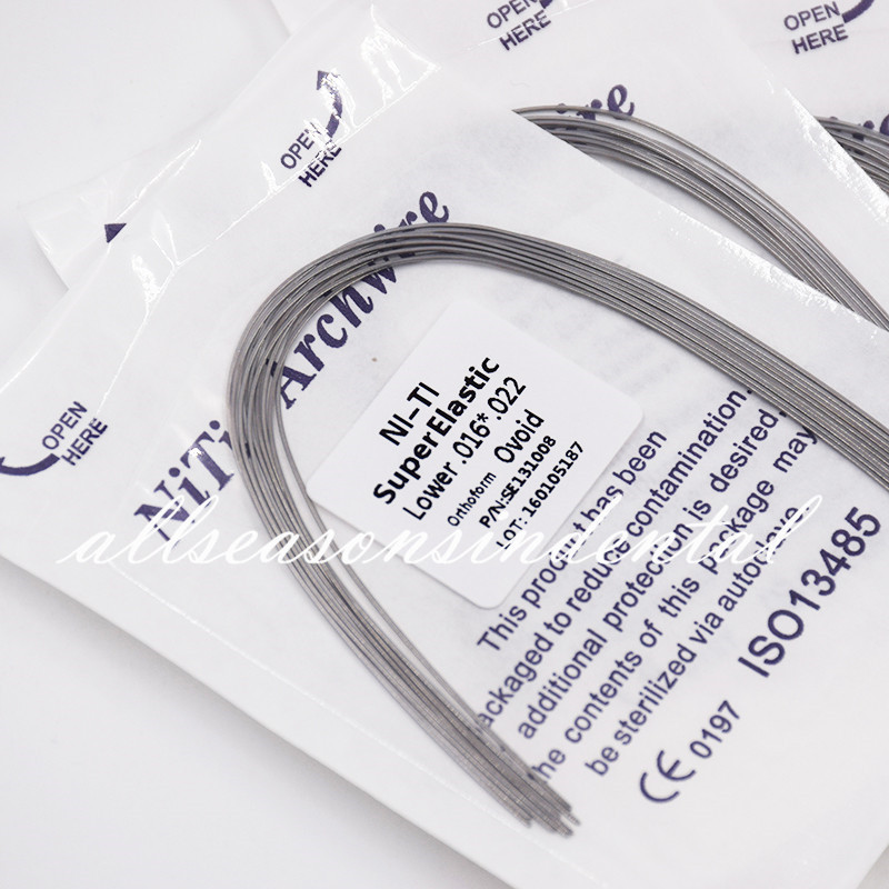 50 Pack Dental Super Elastic Niti Rectangular Arch Wire Ovoid Form Upper/Lower