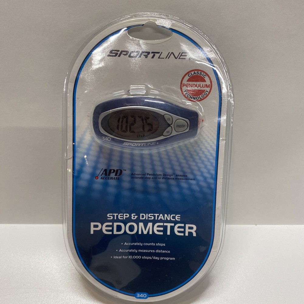 Sportline Step & Distance Pedometer #340 NEW Walking Program 10,000 Steps