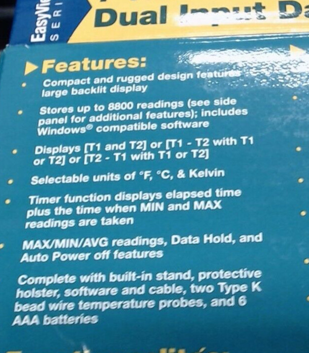 Extech Dual Input Datalogger EA15 *NoBattery!