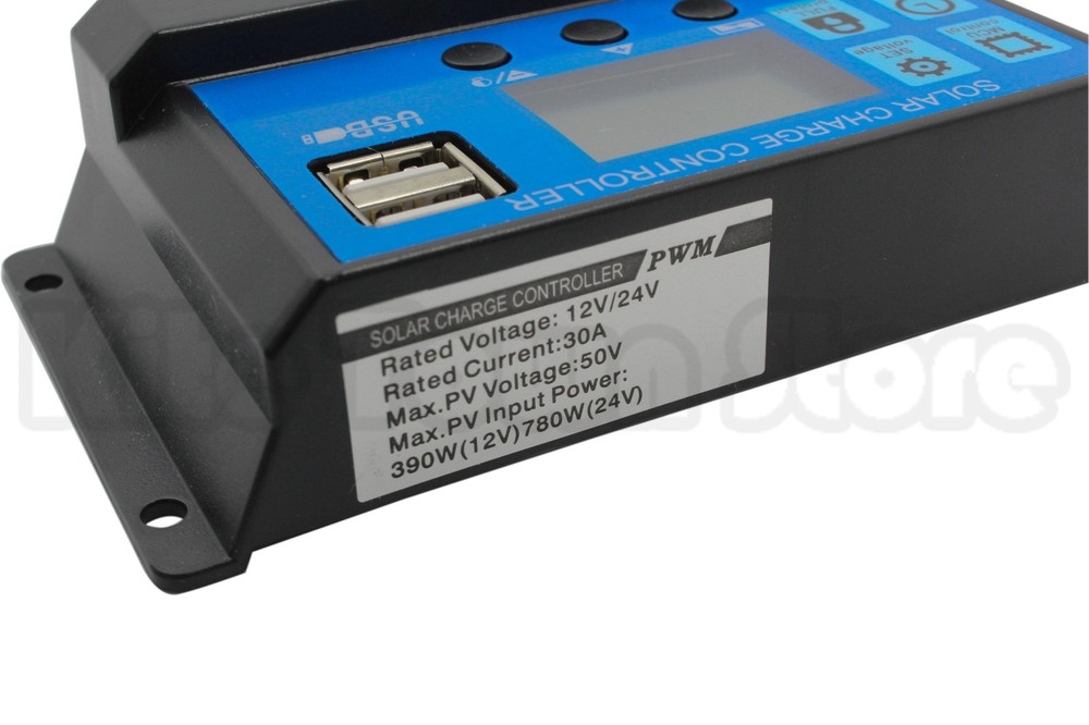 LCD Display USB Solar Panel Battery Regulator Charge Controller 10/20/30A 12/24V