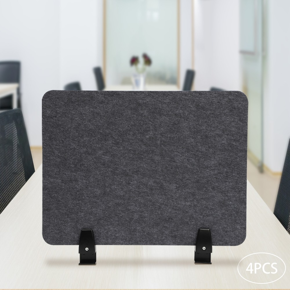 4PC Clamp-on Desktop Privacy Panel Screen Partition Cubicle Office Desk Divider