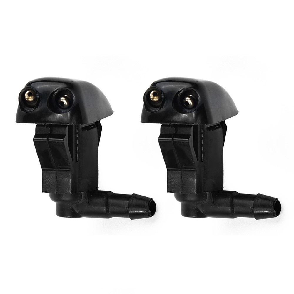 2PCs Washer Nozzle ABS Plastic Black Front Jet Windscreen Wiper Brand New
