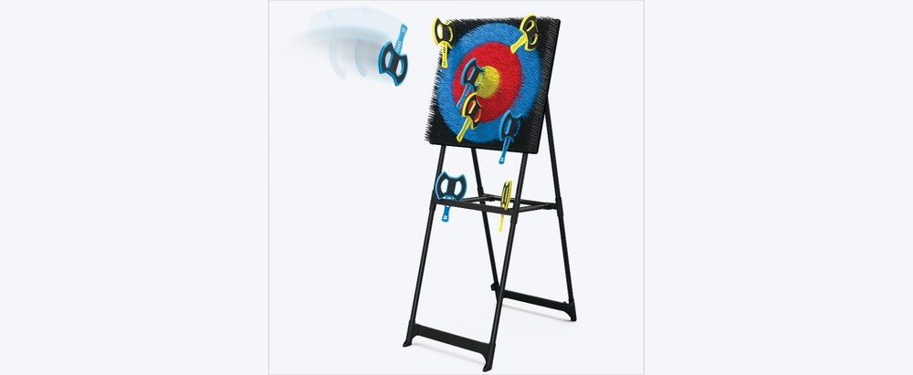 Axe Throwing Target Game 5Ft Tall Sturdy Steel Frame Includes 8 Throwing Axes
