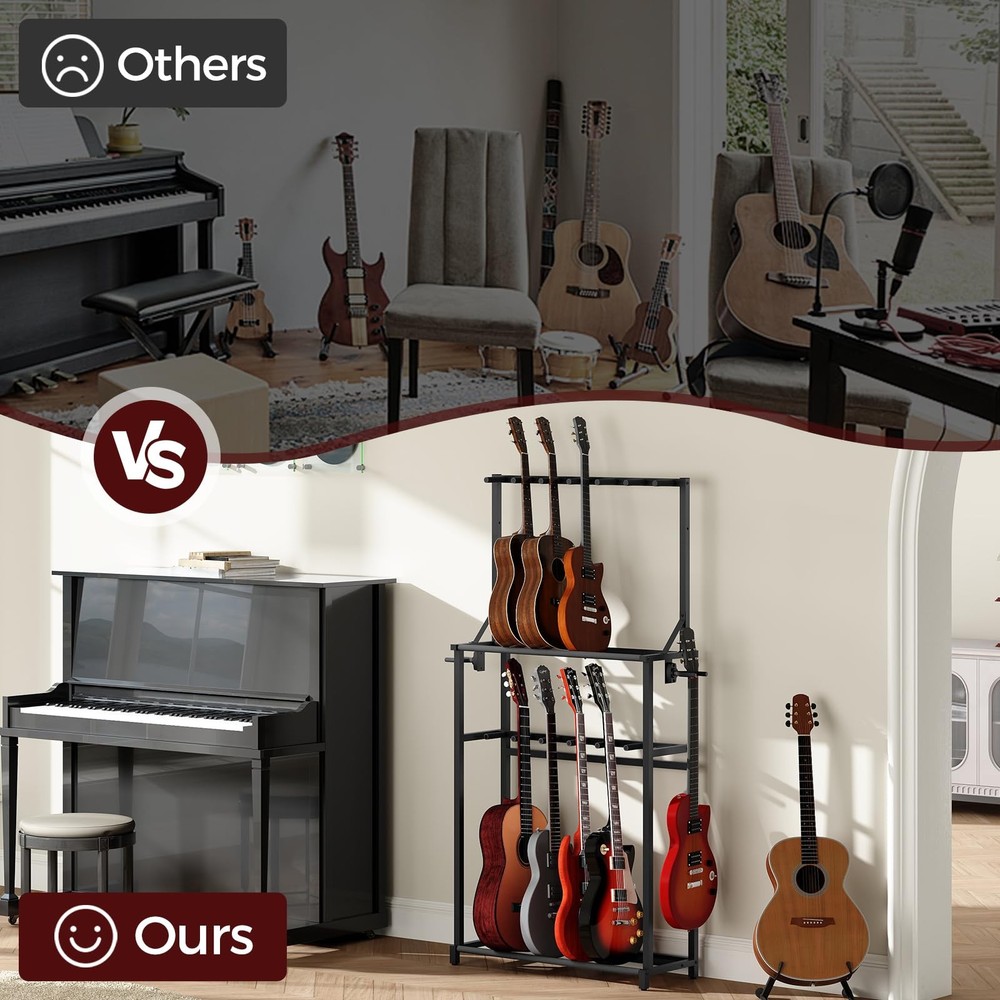Guitar Stand, Multiple Guitar Rack Holder for Various Instruments, Multi-Inst