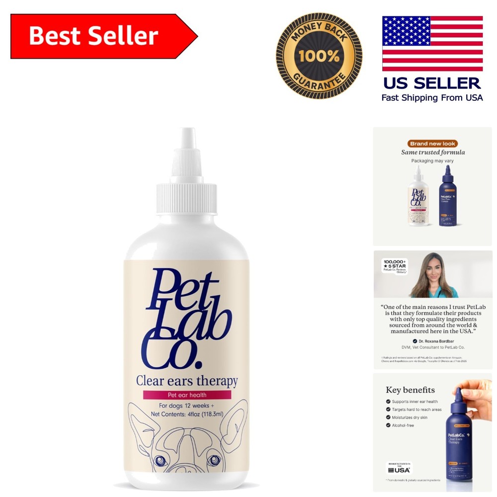 Clear Ears Therapy Dog Ear Cleaner - Alcohol-Free & Yeast Control Solution