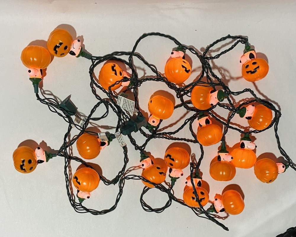20 Light Peanuts Snoopy Halloween Pumpkin Indoor String Light 2 Strings Sets