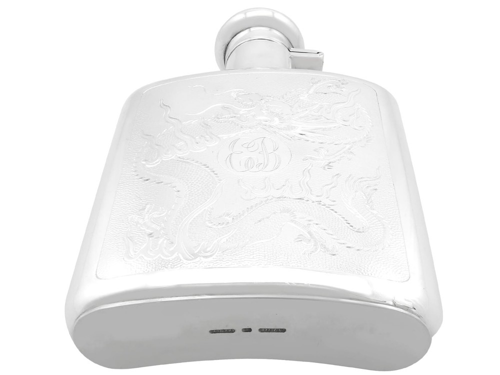 1930s Chinese Silver Hip Flask