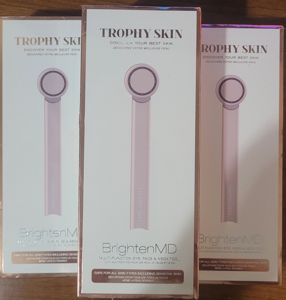Trophy Skin Brighten MD Multi Function Eye Face & Neck Tool.  New & Sealed