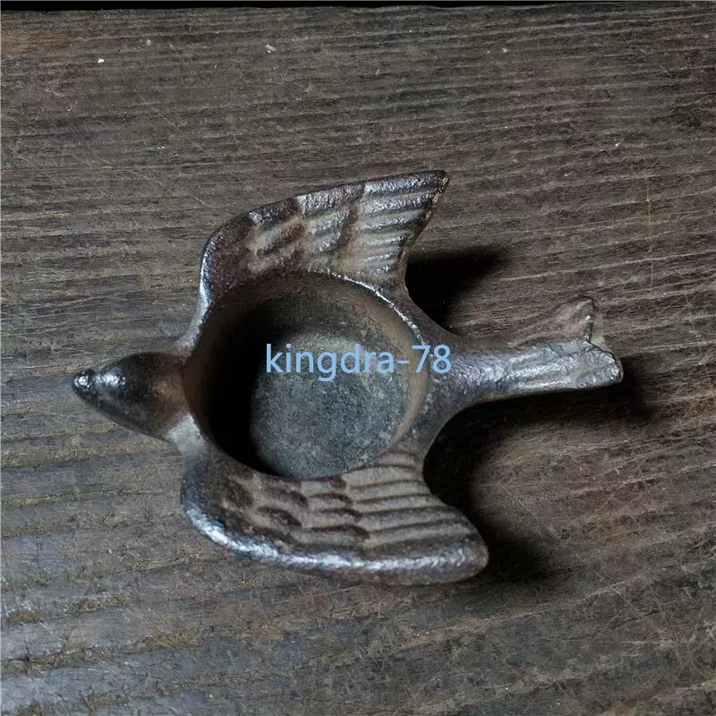 Chinese Iron Sparrow Oil Lamp Candlestick