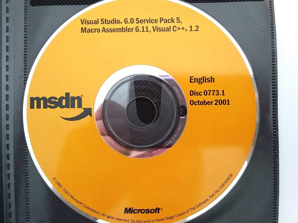 Microsoft Macro Assembler 6.11  (MASM) Visual C++ Install CD w/ License