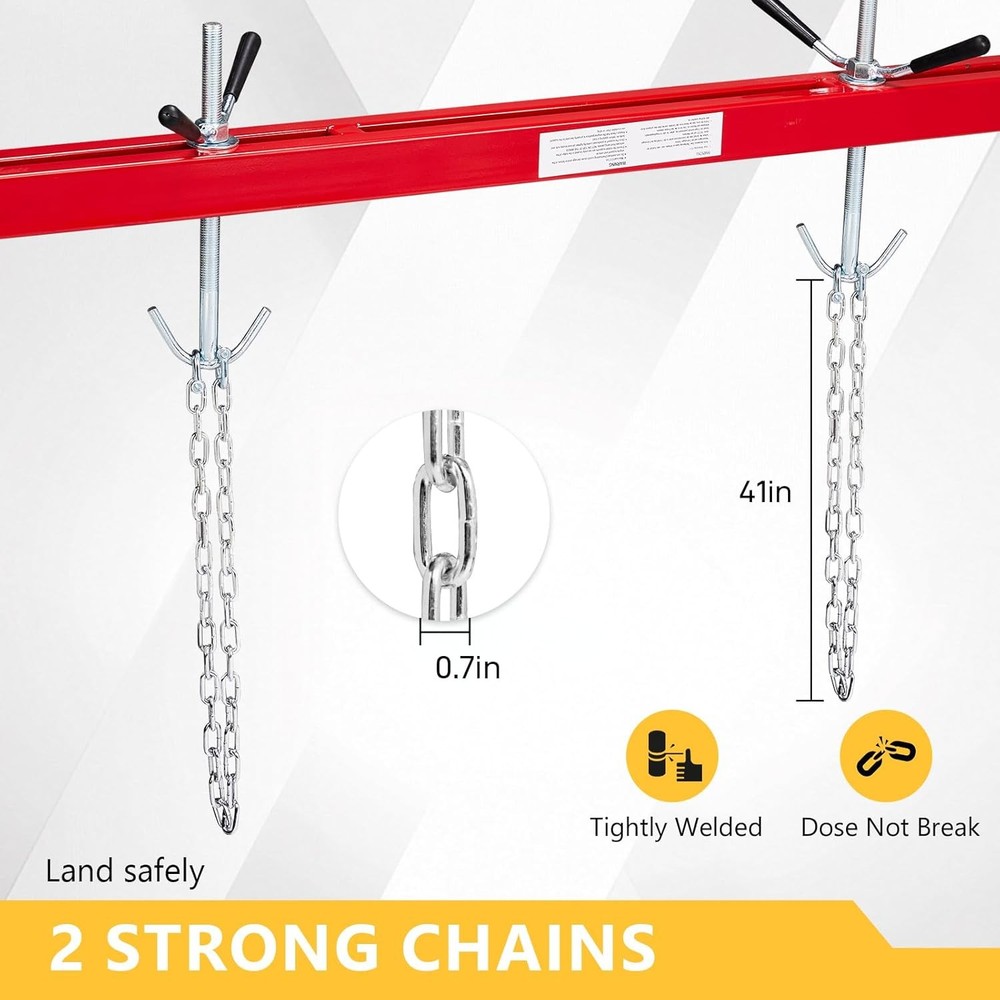 1100Lbs Engine Support Bar Motor Hoist Leveler Adjustable Transverse 2Point Lift