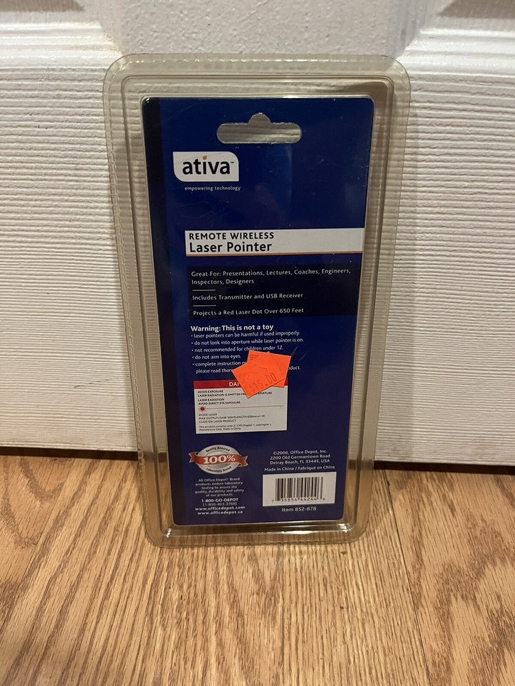 Ativa Remote Wireless Laser Pointer Great For Presentations with Battery