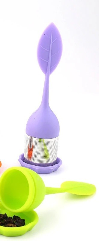 Silicone Leaf Tea Infusers Stainless Tea Strainer Herbal Spice Filter Diffuser