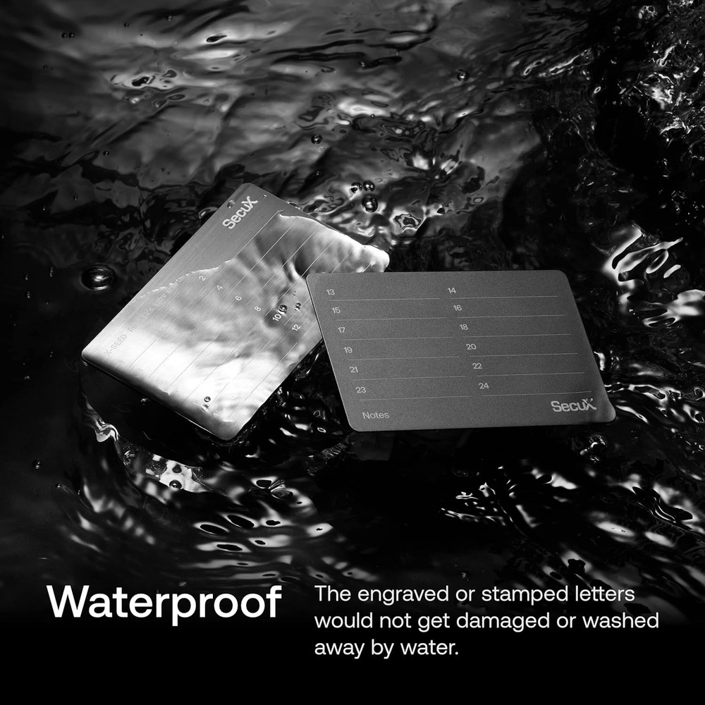 Portable Crypto Seed Storage Plate - Secure Backups for All Wallets - 0.5" Depth